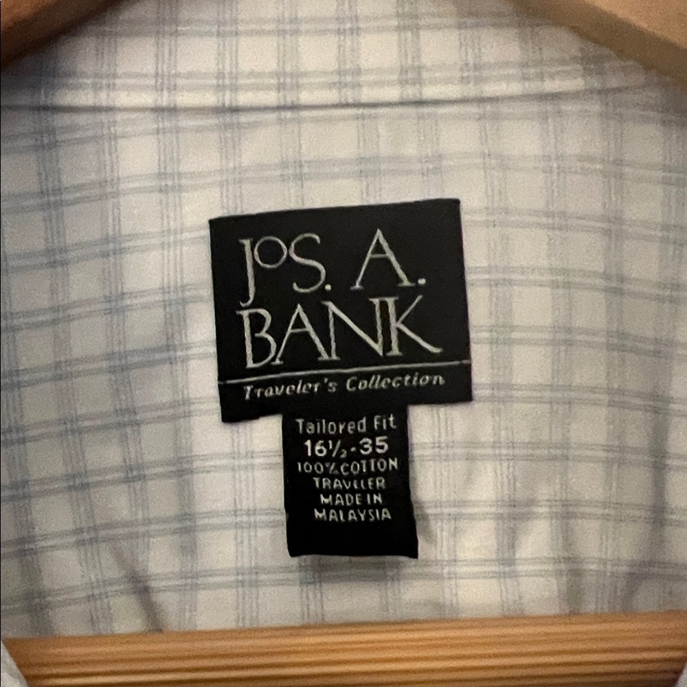 Jos. A. Bank Men's Blue Checkered Dress Shirt